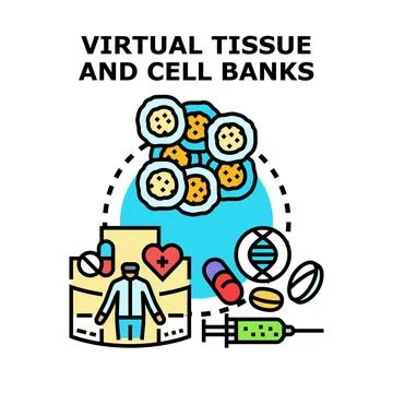 Virtual tissue and cell banks concept for healthcare Stock Illustration