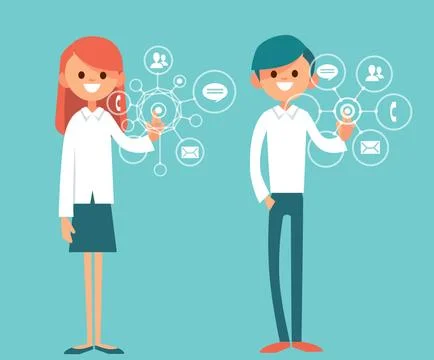 Virtual touch screen. Digital virtual interface. Future network button. Stock Illustration