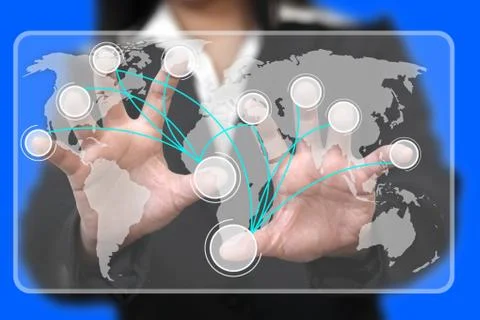 Virtual touchscreen interface Stock Photos