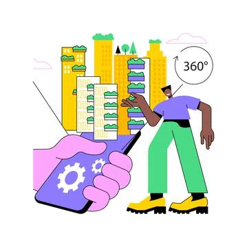 Virtual tour abstract concept vector illustration. Illustrazione stock