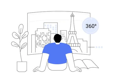 Virtual tour abstract concept vector illustration. Stock Illustration