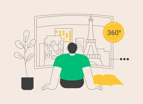 Virtual tour abstract concept vector illustration. Stock Illustration