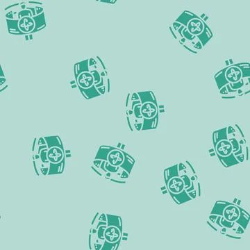 Virtual tour augmented reality glyph vector seamless pattern イラスト素材
