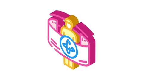 Virtual tour augmented reality isometric icon animation Stock Footage 327280008