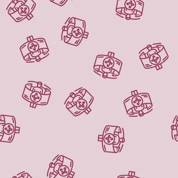 Virtual tour augmented reality line vector seamless pattern イラスト素材