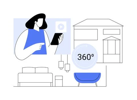 Virtual tour isolated cartoon vector illustrations. Ilustración de archivo