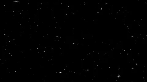 Virtual tour in the space through stars on black screen background Stock Footage 249573241