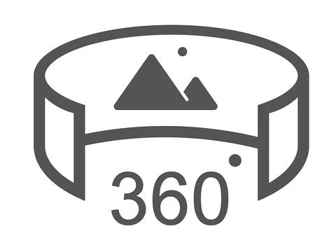 Virtual tour vector icon isolated on white background. VR and AR technology.. Stock Illustration