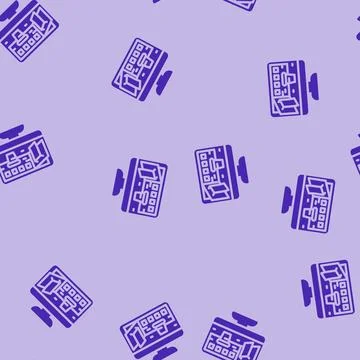 Virtual trade show glyph vector seamless pattern Stock Illustration