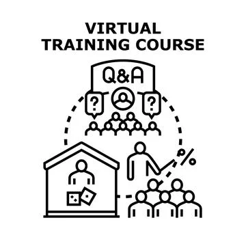 Virtual training course for distance education and learning Stock Illustration