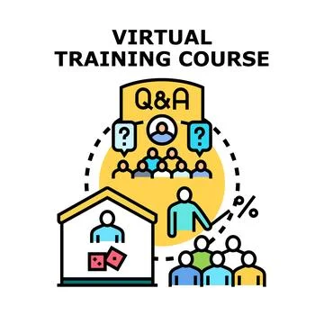 Virtual training course for distance education and learning Stock Illustration