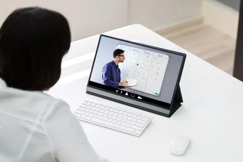 Virtual Training Meeting Webinar. Tutorial Session 스톡 사진