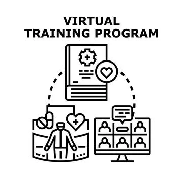 Virtual training program for healthcare education and development Stock Illustration