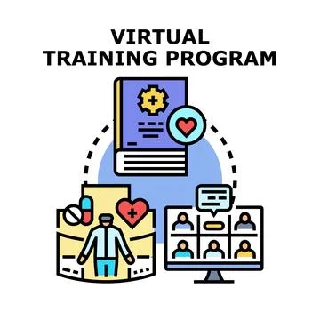 Virtual training program for healthcare education and development Illustrazione stock