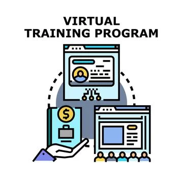 Virtual training program offering online education and career development Stock Illustration