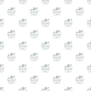 Virtual travel pattern seamless Stock Illustration