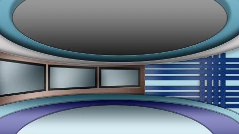Virtual TV news studio set Stock Illustration