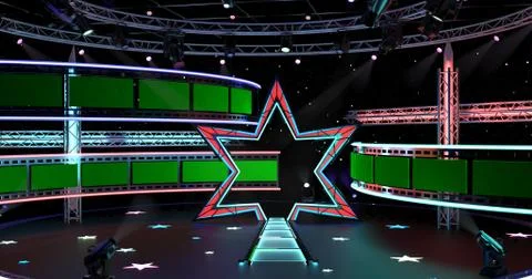 Virtual TV Studio Background Illustration