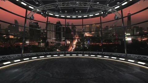 Virtual TV Studio News Set 36-B1. Green screen background. 3d Rendering. Vidéo 161794019