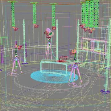 Virtual TV Studio Set 3 3D Model
