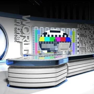 Virtual TV Studio Set 7.News 3D Model