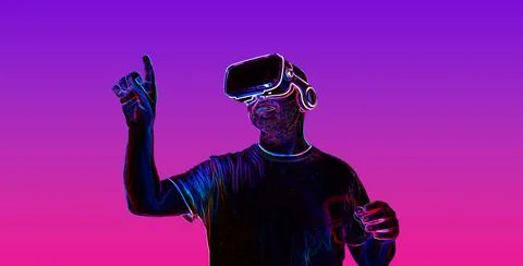 Virtual universe exploration with blockchain. Stock Photos
