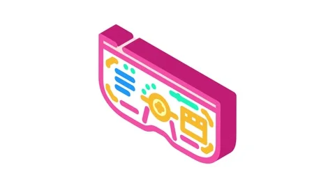 Virtual user interface augmented reality isometric icon animation Stock Footage 327280060