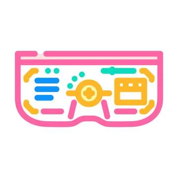 Virtual user interface augmented reality color icon vector illustration Ilustração Stock
