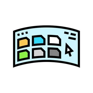 Virtual user interface augmented reality color icon vector illustration Illustrazione stock