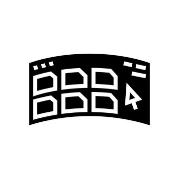 Virtual user interface augmented reality glyph icon vector illustration Illustrazione stock