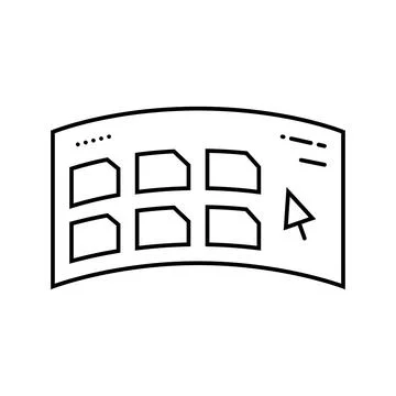 Virtual user interface augmented reality line icon vector illustration 스톡 일러스트