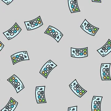 Virtual user interface augmented reality vector seamless pattern Stock Illustration