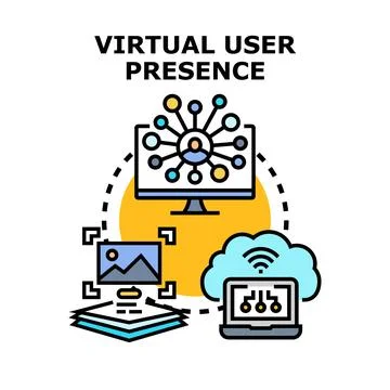 Virtual user presence concept for digital interconnected network Stock Illustration