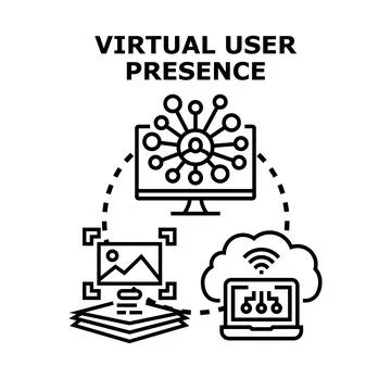 Virtual user presence concept for digital interconnected network Stock Illustration