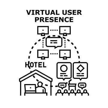 Virtual user presence offering online event services 스톡 일러스트
