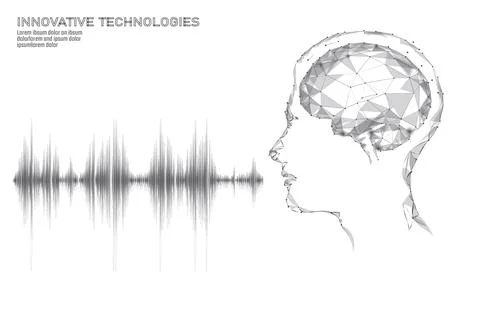 Virtual voice computer online assistant concept. Metaverse artificial 스톡 일러스트