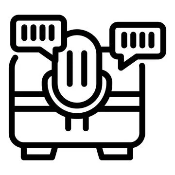 Virtual voice control assistant icon outline vector. Futuristic technology help Illustrazione stock