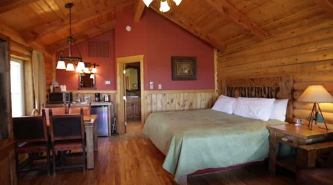 A Virtual Walk-Through Of A Luxurious Vacation Cabin Getaway. Stock Footage 45702376