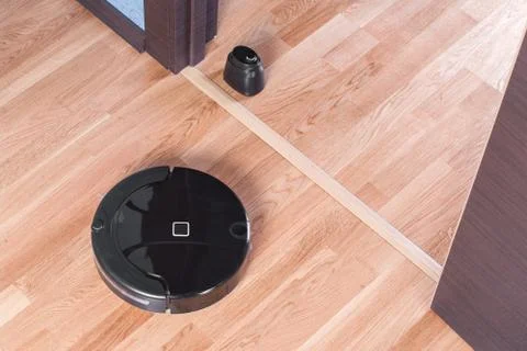 Virtual wall does not let vacuum cleaner into room. Barrier uses infrared bea Stock Photos