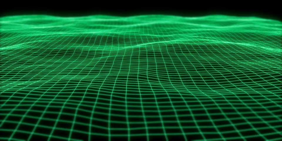Virtual wave grid. Stock Illustration