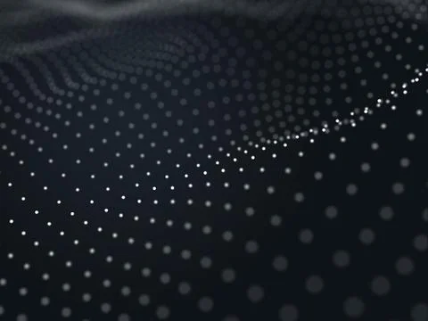 Virtual waves in cyberspace. 3D illustration of high technology concept. 스톡 일러스트