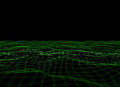 Virtual waves in cyberspace. 3D illustration of high technology concept. Stock Illustration