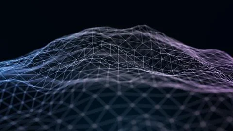 Virtual waves in cyberspace. Abstract background, a virtual reality concept Illustrazione stock