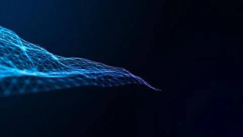 Virtual waves in cyberspace. Abstract background, a virtual reality concept 스톡 일러스트