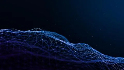 Virtual waves in cyberspace. Abstract background, a virtual reality concept Stock Illustration