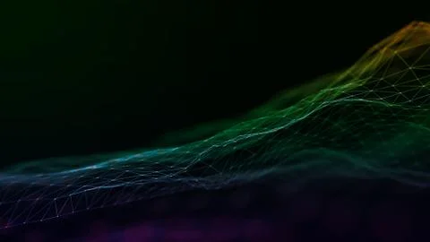 Virtual waves in cyberspace. Abstract background, a virtual reality concept 스톡 일러스트