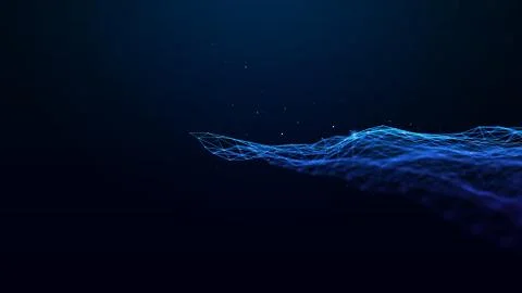 Virtual waves in cyberspace. Abstract background, a virtual reality concept Stock Illustration