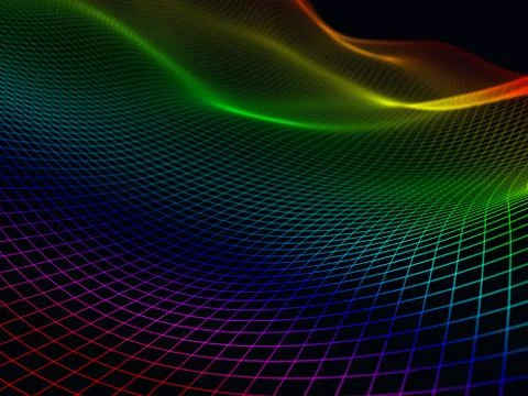 Virtual waves in cyberspace. Abstract mesh background 스톡 일러스트