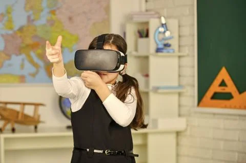 Virtual work. In a Computer Science Class. Works on a Programing Project. vr Stock Photos