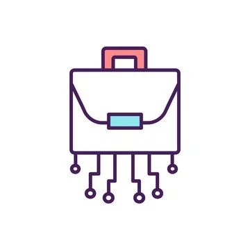 Virtual workforce RGB color icon Stock Illustration